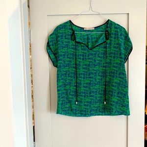 Jason Wu Silk Blue/Green Forest Blouse Size 8